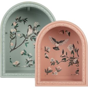 Clayre & Eef Set 2 Rafturi de Perete Albastru Roz...