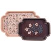 Clayre & Eef Set 2 Tăvi Decorative Roz Violet