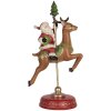 Clayre & Eef Decorațiune Moș Crăciun pe Ren 16x11x30 cm