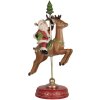 Clayre & Eef Decorațiune Moș Crăciun pe Ren 16x11x30 cm