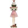 Clayre & Eef Decorațiune Femeie Roz și Alb 10x10x36 cm