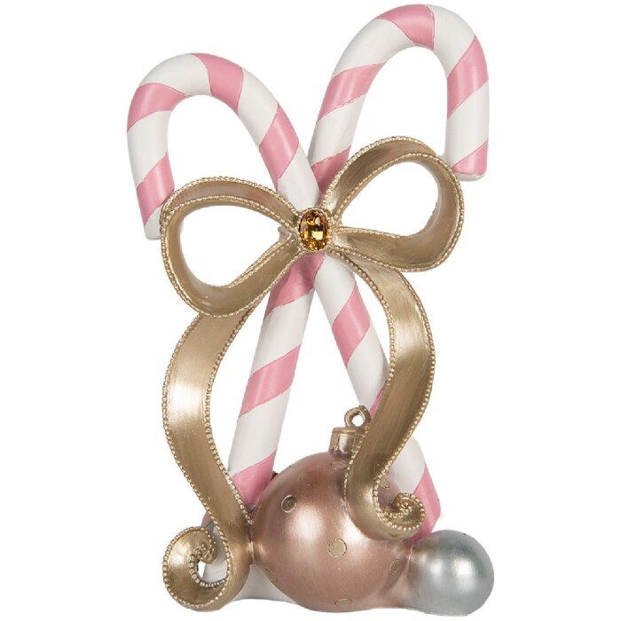 Clayre & Eef Decorațiune Baton de Bomboane Roz Auriu 19x14x30 cm