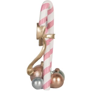 Clayre & Eef Decorațiune Baton de Bomboane Roz Auriu 19x14x30 cm