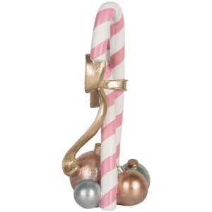 Clayre & Eef Decorațiune Baton de Bomboane Roz Auriu 19x14x30 cm