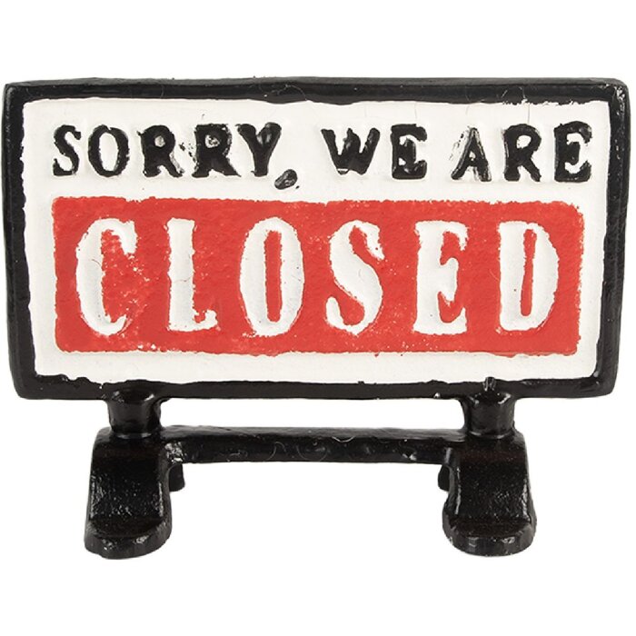 Clayre & Eef 6Y5749 Plăcuță Decorativă Deschis/Închis 16x7x12 cm Alb-Negru