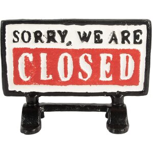 Clayre & Eef 6Y5749 Textschild open / closed 16x7x12...