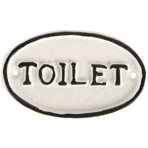 Clayre & Eef Plăcuță Decorativă Toaletă 10x1x6 cm Alb