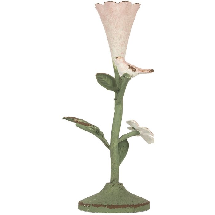 Clayre & Eef 6Y5953 Kerzenständer 12x12x26 cm Grün Rosa