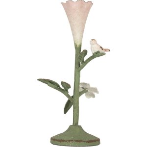 Clayre & Eef 6Y5953 Kerzenständer 12x12x26 cm Grün Rosa