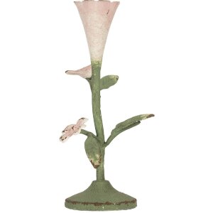 Clayre & Eef 6Y5953 Kerzenständer 12x12x26 cm Grün Rosa