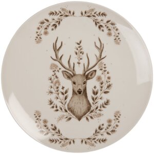 Clayre & Eef Farfurie Mică Porțelan Bej/Maro 20 cm