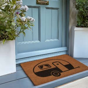 Clayre & Eef MC275 Türmatte 75x45x1 cm Braun und Schwarz