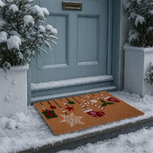 Clayre & Eef MC276 Türmatte 75x45x1 cm braun-rot