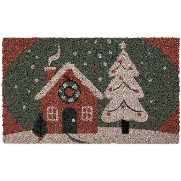 Clayre & Eef MC278 Türmatte 75x45x1 cm Rot und Grün