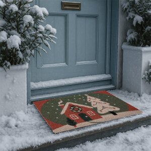 Clayre & Eef MC278 Covoraș Intrare 75x45x1 cm Roșu și Verde