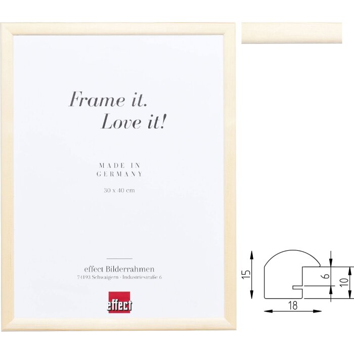 Ramă foto din lemn Profil 45 Kiefer Natur – diverse dimensiuni și tipuri de sticlă