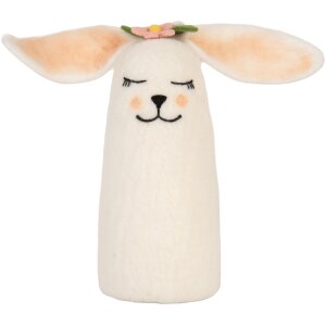 Clayre & Eef 66321 Filzmaus 23x10x23 cm Weiß Rosa