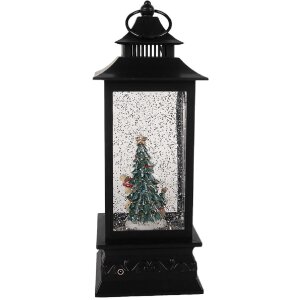 Clayre & Eef 66411 Dekoration Laterne mit Weihnachtsmann 10x10x28 cm