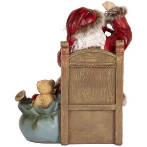 Clayre & Eef 6PR5749 Decorațiune Moș Crăciun 16x13x19 cm Roșu