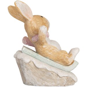 Clayre & Eef Iepure Decorativ Maro și Alb 8x6x9 cm