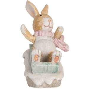 Clayre & Eef Iepure Decorativ Maro și Alb 8x6x9 cm