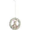 Clayre & Eef 6PR5889 Dekoration Hänger Kaninchen 8x3x8 cm Grau Grün