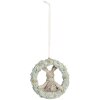 Clayre & Eef 6PR5889 Dekoration Hänger Kaninchen 8x3x8 cm Grau Grün
