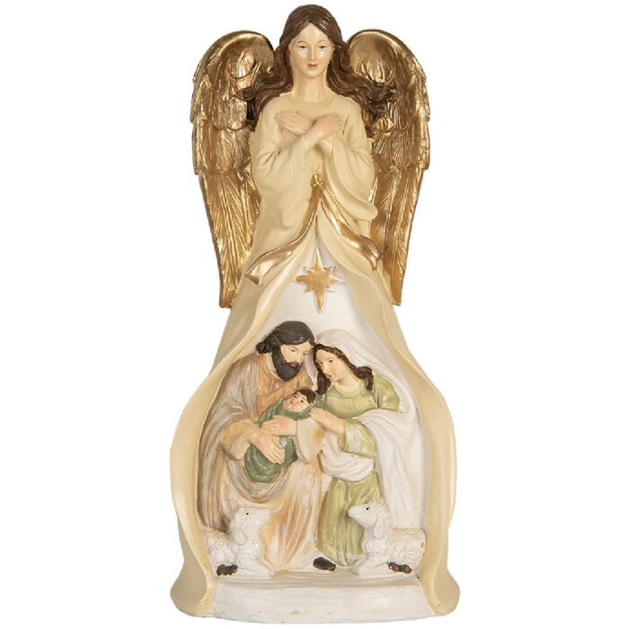 Clayre & Eef 6PR5894 Weihnachtsgruppe 15x12x31 cm Beige-Goldfarben