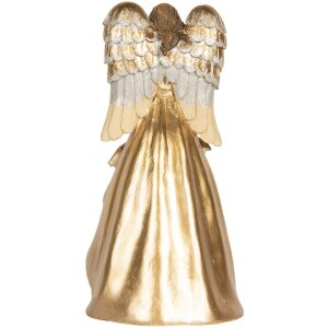 Clayre & Eef Grup Decorativ Crăciun 16x13x31 cm Bej & Alb