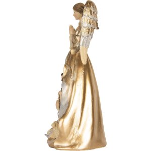 Clayre & Eef Grup Decorativ Crăciun 16x13x31 cm Bej & Alb