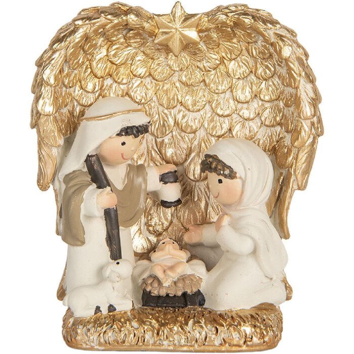 Clayre & Eef 6PR5898 Weihnachtsgruppe 12x6x13 cm Goldfarben Weiß