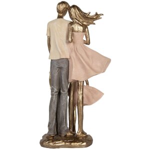 Clayre & Eef Decorațiune Familie 17x11x35 cm Auriu și Roz