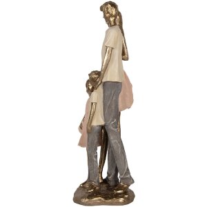 Clayre & Eef Decorațiune Familie 17x11x35 cm Auriu și Roz