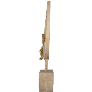 Clayre & Eef 6PR5909 Paar sitzend auf Mond 18x5x26 cm Beige Goldfarbig