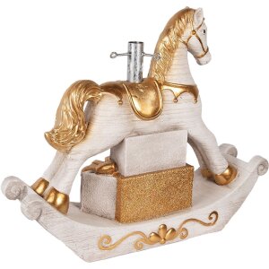 Clayre & Eef 5MG0094 Weihnachtsbaumständer 73x21x61 cm Weiß-Gold