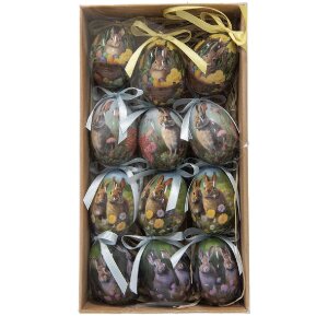 Clayre & Eef 65904 Dekoration Hänger Ei (Set 12) Ø 4x5 cm