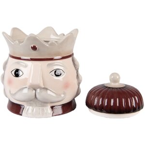 Clayre & Eef 6CE2257 Vorratstopf mit Deckel Beige-Rot...