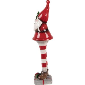 Clayre & Eef Decorațiune Moș Crăciun Roșu Alb 9x8x30 cm