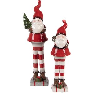 Clayre & Eef Decorațiune Moș Crăciun Roșu Alb 9x8x30 cm