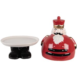 Clayre & Eef 6CE2267 Dekoschale mit Deckel 17x25 cm rot