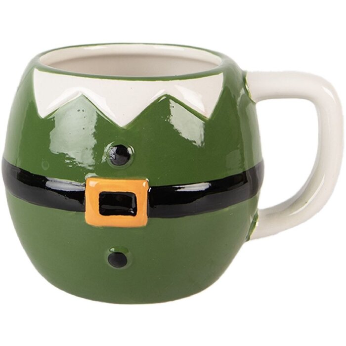 Clayre & Eef 6CEMU0217 Becher 14x11x9 cm Grün/Schwarz 450 ml