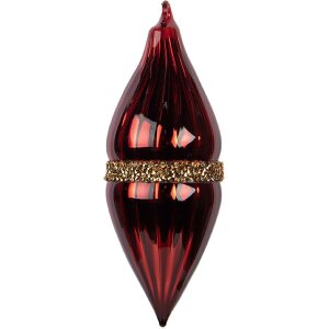 Clayre & Eef 6GL5095 Christbaumkugel Rot-Gold 6x17 cm