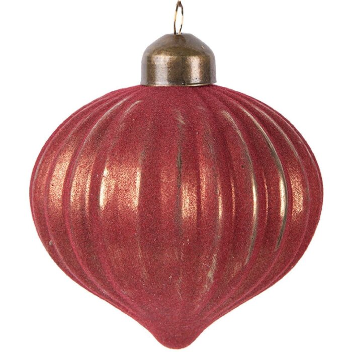 Clayre & Eef 6GL5121 Christbaumkugel Ø 8x9 cm Rot