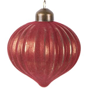Clayre & Eef 6GL5121 Christbaumkugel Ø 8x9 cm Rot