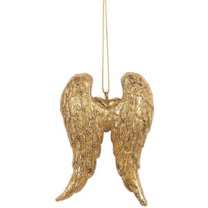 Clayre & Eef 6PR5641 Dekoration Hänger Flügel Goldfarben 6x2x9 cm