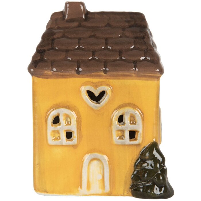 Clayre & Eef 6CE2268 Dekoration Haus mit LED 7x6x10 cm