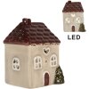 Clayre & Eef 6CE2269 Dekohaus mit LED 7x6x10 cm beige-rot