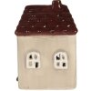 Clayre & Eef 6CE2269 Dekohaus mit LED 7x6x10 cm beige-rot