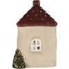 Clayre & Eef 6CE2269 Dekohaus mit LED 7x6x10 cm beige-rot