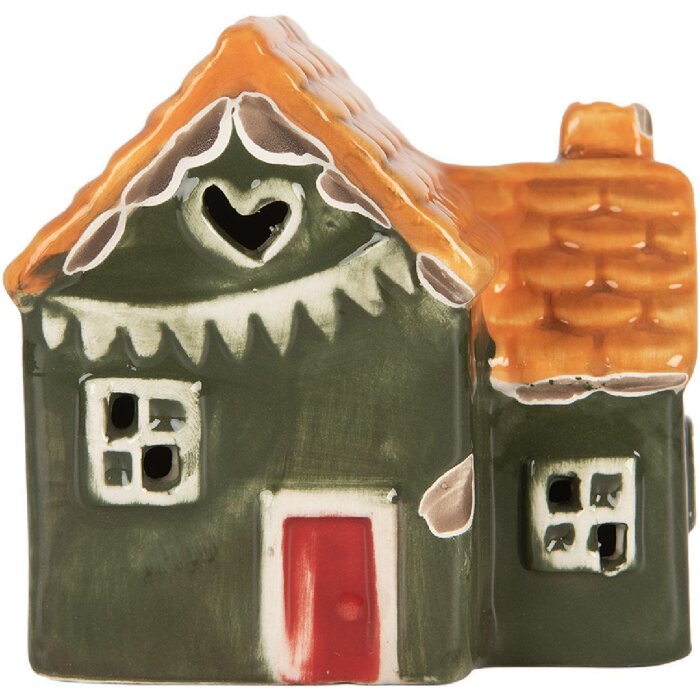 Clayre & Eef 6CE2270 Dekoration Haus mit LED 8x6x8 cm